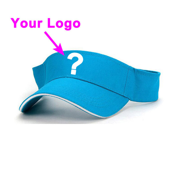 Sun visor cap 100% cotton material women lady green color adjustable closure low MOQ outdoor sporting tennis hat custom baseball cap
