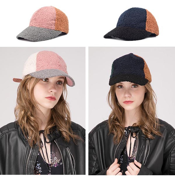 Stand Focus Unisex 50% Wool Blend Baseball Cap Hat Basketball Sports Ball Women Men Biker Trucker Fashion Fall Winter Pink Navy Block Combo