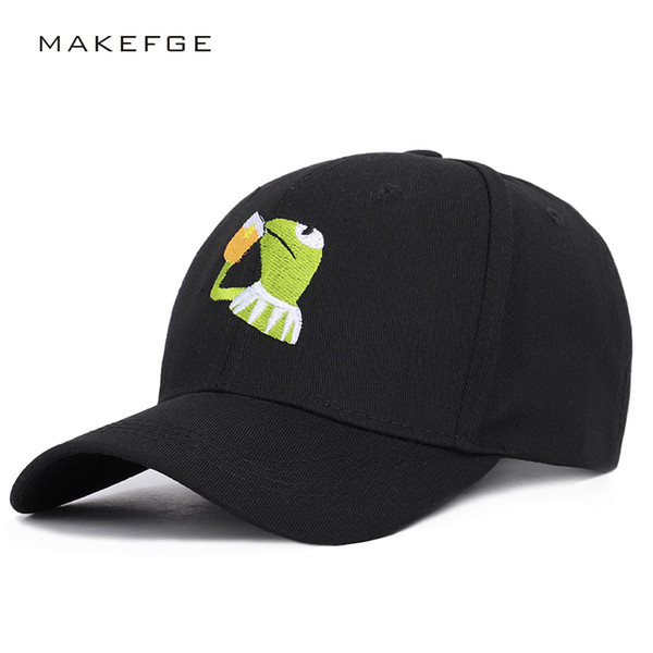 Animal embroidery sad frog slipping tea baseball caps unstructured KERMIT high quality outdoor shade unisex dad hats trucker cap