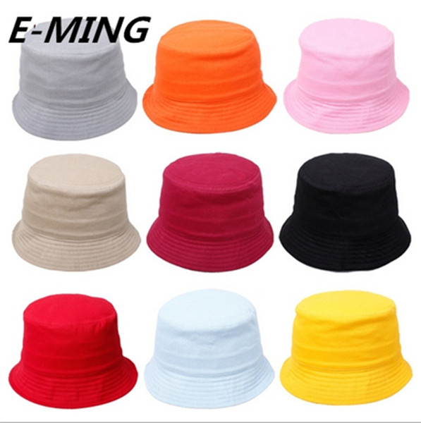 100% Cotton Quality Children Plain Bucket Hat Kids Blank Fishing Hats Boy Girl Fisherman Cap Custom Logo Color Baby Beach Sun Visor Gift