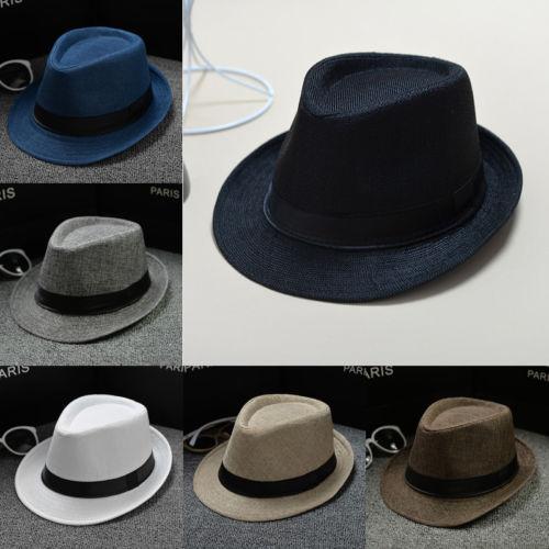 Fashion Unisex Straw Fedoras Sun Hat Panama Trilby Crushable Mens Ladies Foldable Travel Hats Cap Fedora