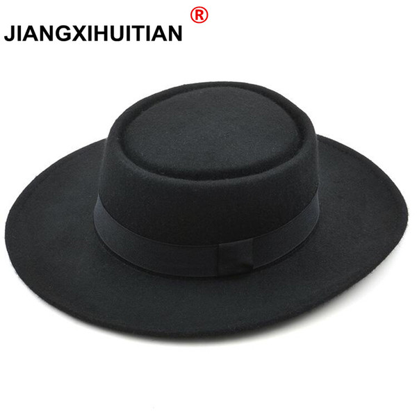 GD New 2017 Fashion high quality 100% Australia Wool Men's Fedora Hat with Pork Pie Hat for Classic  Wool Felt