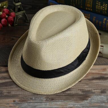 Men Women Panama Straw Hats Fedora Stingy Brim Hats Soft 7 Colors Summer Sun Beach Caps Linen Jazz Straw Cap Children Caps