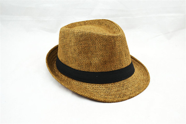 Soft Panama Hats Outdoor Vogue Men Women Fedora Straw Hats Cotton Linen Stingy Brim Caps 4 Colors Choose