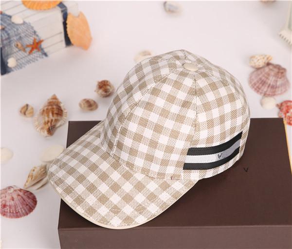 Fashion lattice pattern hat luxury brand duck tongue hat men and women outdoor sports sun hat best quality baseball cap