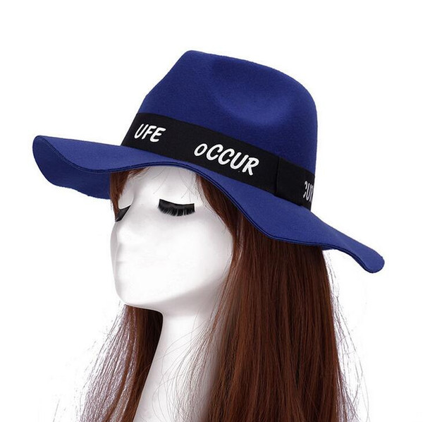 Good A++ Autumn and winter big side jazz hat male lady imitation wool felt hat wave along the hat ceremony cap SMB042