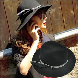 fashion lady Caps accessories hats cap fedora hat top hat Stingy Brim hat #2798