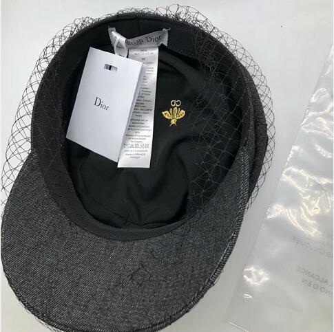 High - quality denim net gauze cap for Paris fashion show fashion brand hats with labels