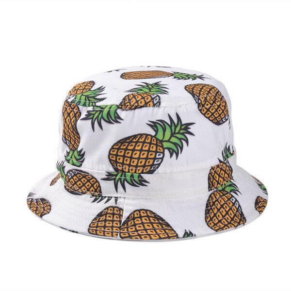 Women Cotton Bucket Hat Pineapple Boonie Hunting Summer Fishing Outdoor Caps Fruit Pattern High Quality Budget Price