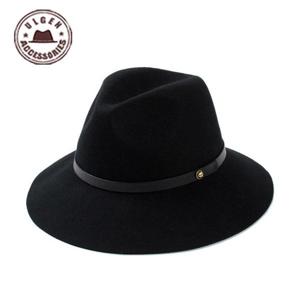 Wholesale-2015 Sombreros Gorras Elegant Wool Felt Hat Floppy Cloche Women's Large Mens And Womens Wide Brim Hats Cowboy For