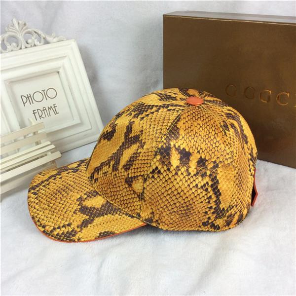 Yellow color serpentine pattern best quality canvas hat outdoor sports leisure sun hat designer brand baseball cap