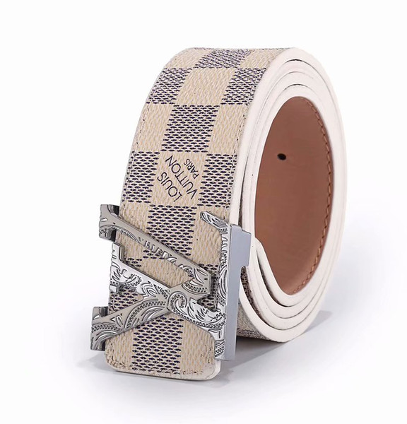 2019 design belt men's brand belt women's fashion designer belt luxury leather true gold and silver black buckle1