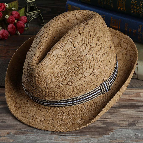 Men And Women Panama Straw Hats Stingy Brim Hats Soft Vogue For Unisex Summer Sun Beach Caps Linen Jazz Hats