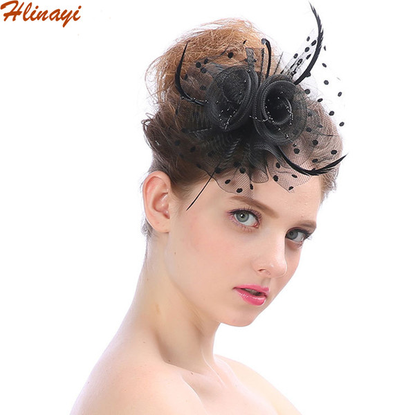 Hlinayi 2019 Handmade spring net bridal hat creative flower banquet little hat princess