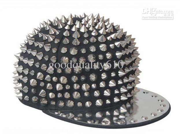 Black Cap Silver Rivet Men Women Kid Spike Studs Rivet Cap Hat Punk Rock Hiphop 8 types For You Pick