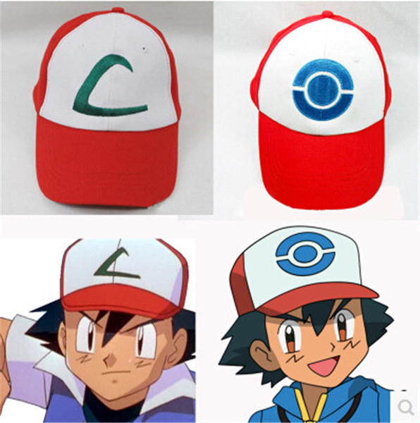 Fashion Poke Mon Hat Poke Ash Costume Cosplay Cap Poke Poket Monest ASH baseball hats Caps