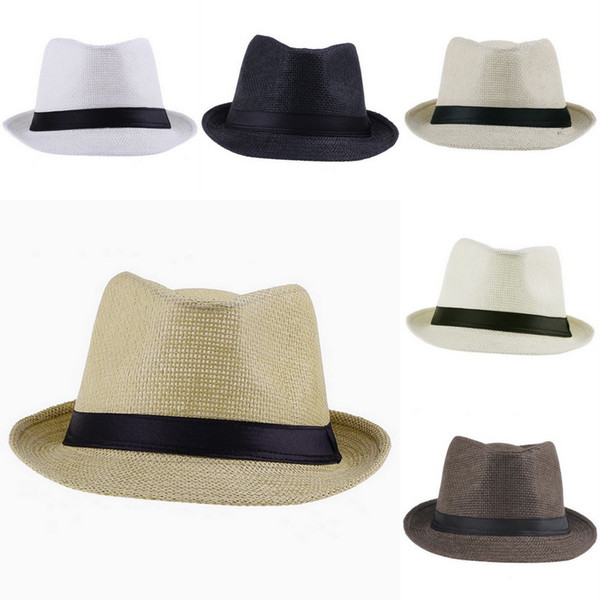 Fashion Unisex Braid Straw Fedora Hats Summer Beach Panama Caps Colors Choose ZDS*10