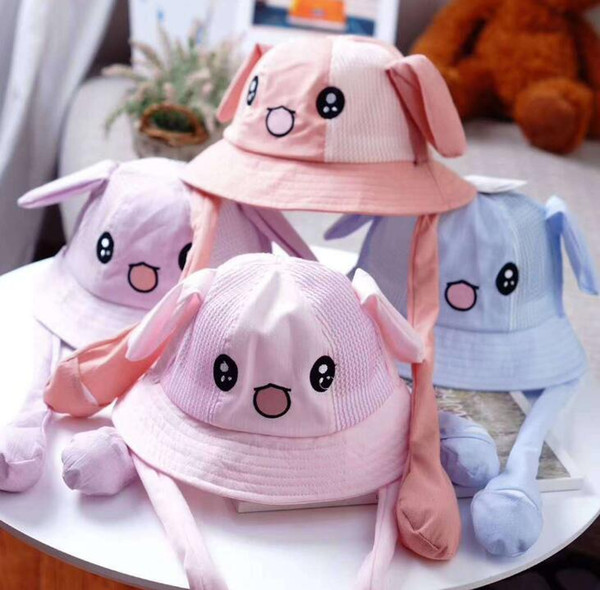 Bunny Hat Kpop Idols Moving Rabbit Ear Hat Cute Pop Up Ears Hat Toys Gift Cute fisherman net cap