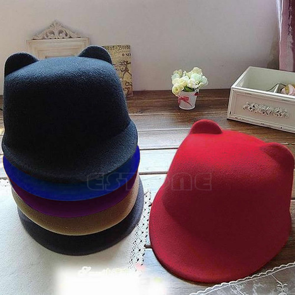 5 Colors Europe and America Russia Hats Winter Fashion Womens Devil Hat Cute Kitty Cat Ears Wool Caps WY2703