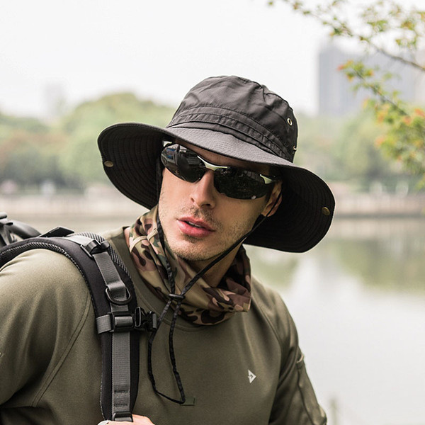 Summer Fisherman Hat for Men Women Fashion Outdoor Foldable Mountaineering Caps for Male Sports Sunscreen Stingy Brim Hats