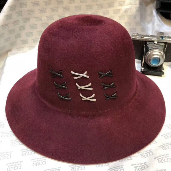 New Arrival Luxury Women Cloches Top Hat Brand Cashmere Winter Hat Top Quality Wool Warm Hat for Lady Girl Charming Fashion Bucket Hats