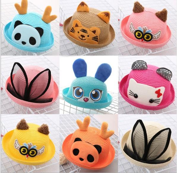 Summer new Korean children's tiger cat bird hat cartoon animal hat baby men and women basin cap