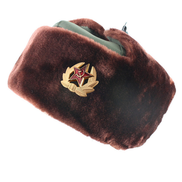 Russian Winter Hat Ushanka Lei Feng Hat Windproof Waterproof Men Women Outdoor Thickening Ear Protection Russian Warm Hat