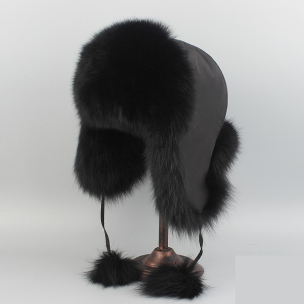 Real Fox Fur Hat or Racccoon Fur Hat Winter Women Fur Cap Russian Free Shipping