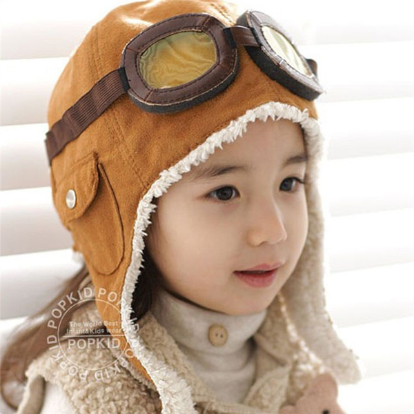 Children Pilot Cap Cosplay Caps Embroidery Cotton Thick Winter Plus Velvet Cartoon Fashion Children's Trapper Cap Christmas Gift K83