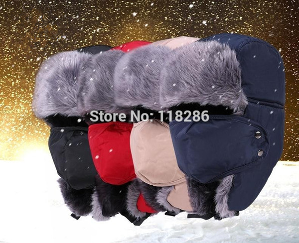 Wholesale-Fashion unisex winter Windproof hat with face mask Sport Outdoor ski ushanka earflap hat bomber trapper caps bomber russian hats