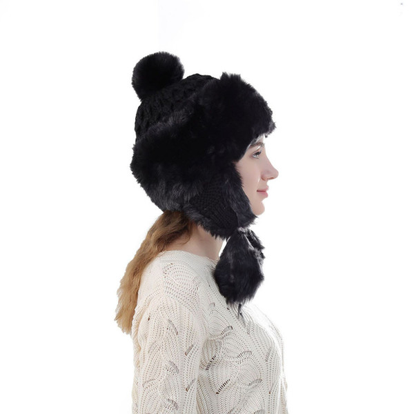 Lady Faux Fur Winter Thicken Warm Windproof Hat Wool Thick Fashion Hat Ushanka Gorros Mujer Invierno