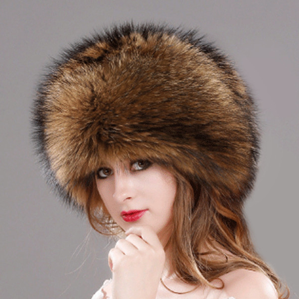 Hot Sale Women Winter Hat Knitted Cap Women Hat Faux Fur Bomber Female Ear Warm Winter Must Ski Beanie Snow Caps