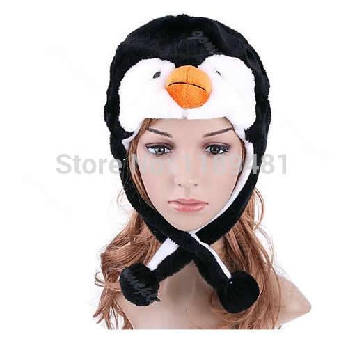 Wholesale- Free Shipping 1PC Cartoon Animal Penguin Mascot Plush Warm Cap Hat Warmer New