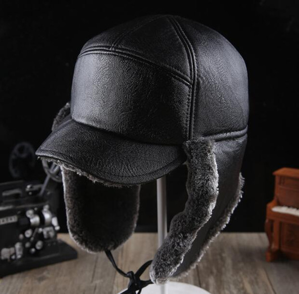 High Quality winter bomber hats men Russian dull polish matting faux fur cap Casual Earmuffs Keep warm hat lei feng caps for men