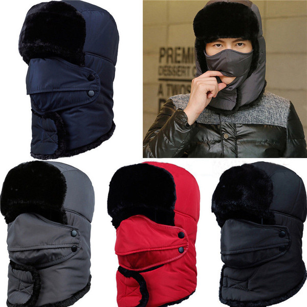 Men Women Winter Outdoor Sports Fleece Hat Ear Protection Mask Hiking Camping Ski Trekking Climbing Hats