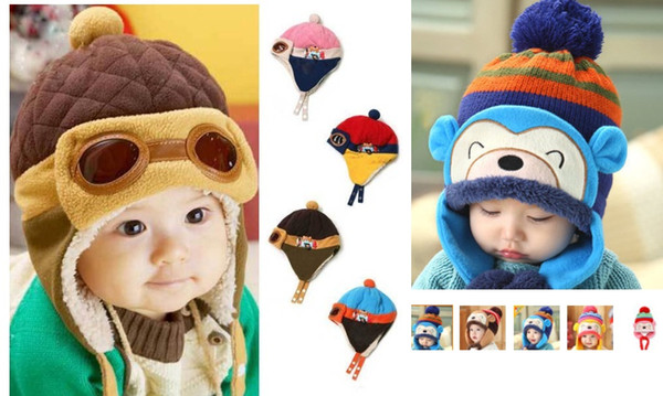 Winter new style Baby plush Cap Diary of Lei Feng Boys Girls Hat Kids Ear protection cap Stunning aviator thicken wool flock