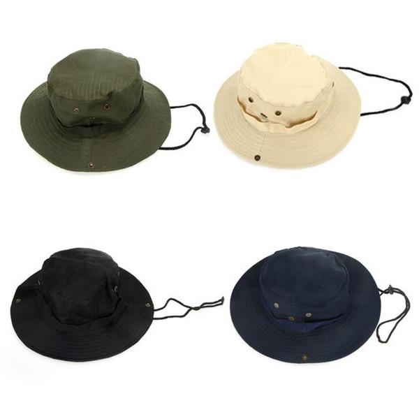 2016 NEW Outdoor Fishing Camping Hiking Sun Cap Round Rim Men Women Hat Drop shipping 4 Colors