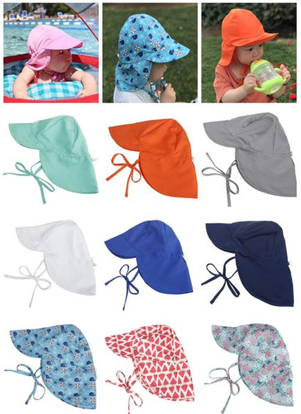 Summer Newborn Sun Cap Unisex Baby Kids Bucket Hat UV Protection Hat Outdoor Soft Beach Hat Neck Ear Cover Flap Cap