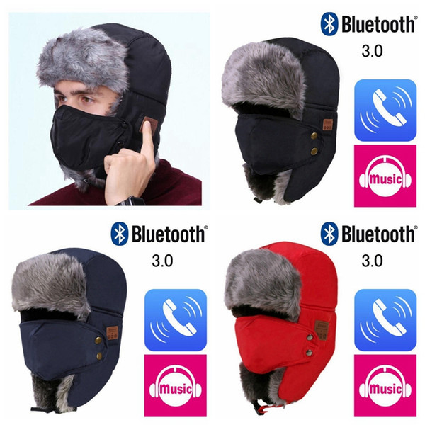 Autumn Winter Wireless Bluetooth Smart Cap Headset Headphone Speaker Mic Bluetooth Hat Warm Beanie Hat MMA771 50pcs