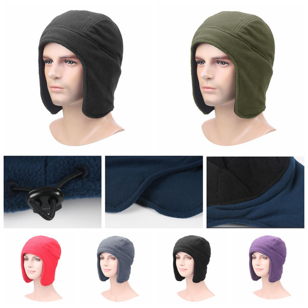 Winter Trapper Hats 9 Colors Ear Caps Outdoor Warm Hat Skiing Cycling Sport Windproof Cap 100pcs OOA5958