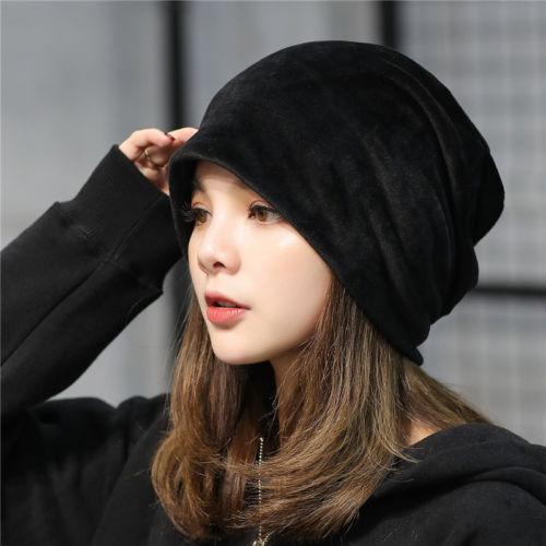 Men Women Ladies Velvet Winter Warm Slouch Bomber Ski Hip Hop Hat Cap Oversized