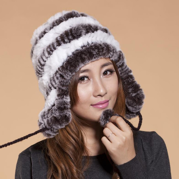 Wholesale-2015 New Rabbit fur hat wool hat Ms. Rabbit fur hat winter mandatory tb45
