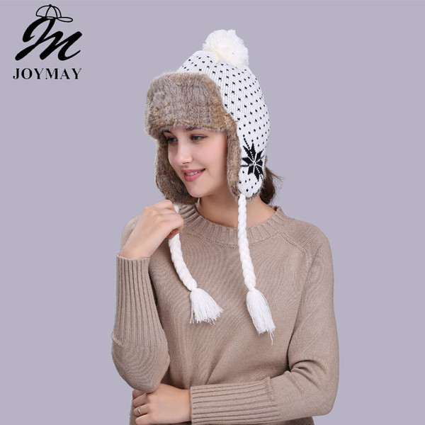 Joymay Winter Bomber Hats for Men Women Thicken Balaclava Cotton Fur Winter Earflap Keep Warm Caps Russian Skull Mask W234