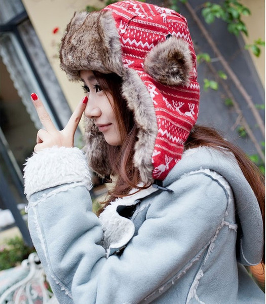 Wholesale-2016 Fashion Warm Cold Snow Cap Lady Beanie Knitted Caps Women's Hats Outdoor Sport Warm