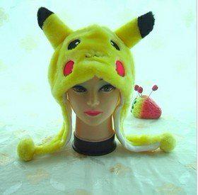 Punk Style Wholesale 100% New 8pc/lot Short style Pikachu animal caps winter cartoon hat warm plush ear cover