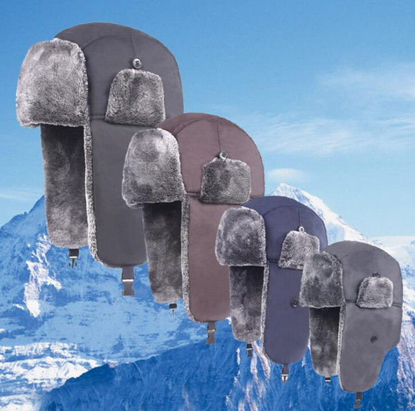 Winter hat plus velvet thickening Trapper Hats earmuffs winter windproof cold waterproof warm snow cap lovers hat