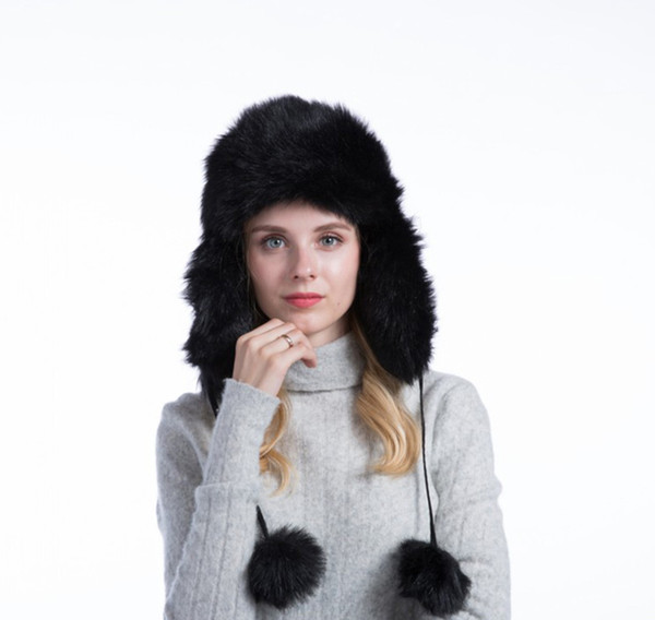 2019 European and American fashion autumn and winter fur men and women Lei Feng Cap skiing warm winter hat