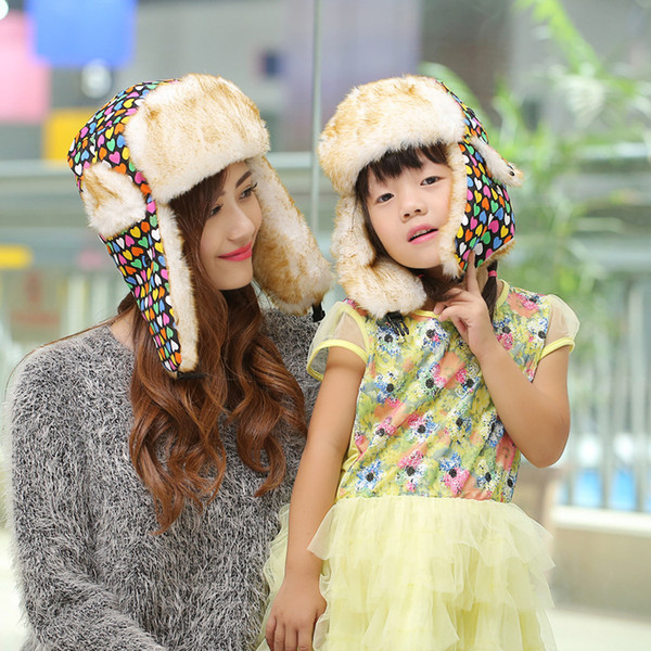 Faux Fur Bomber Hat Russian Pilot Russian Hat Ushanka Trapper Adult Women Acrylic Children Boys Girls Earflap