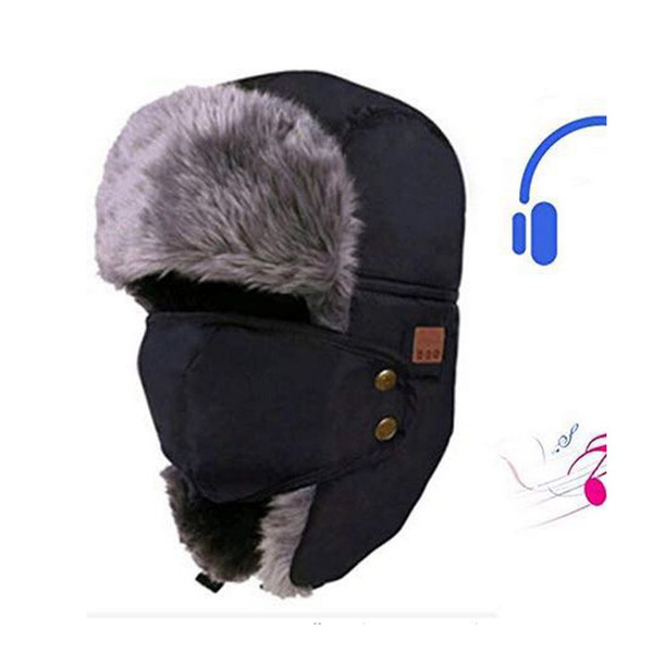 Snow Hat Cap Hats Earflaps Fur Caps Snow Cap Bluetooth Warm DE