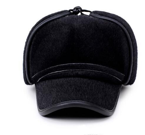 Winter fluffy cotton Leifeng cap Middle-aged men's hat Warm earmuffs outdoor man cap